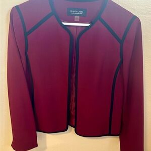 Black Label Burgundy Blazer with Black Trim